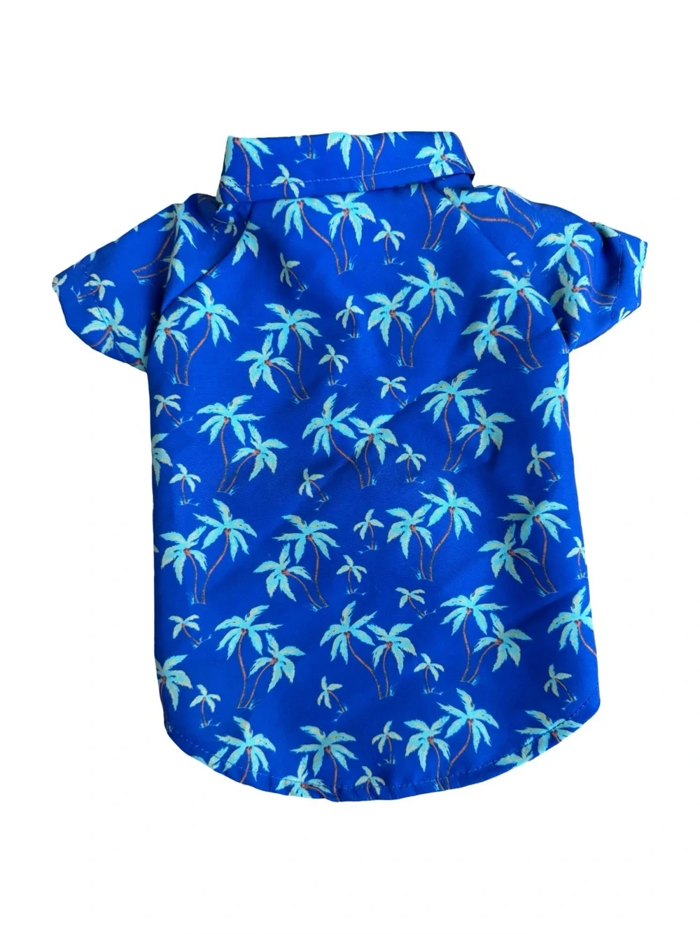 Buttons & Bones Blue Button Up & Velcro Tropical Print Dog Shirt Size Small NWT